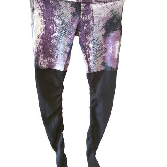 Alo Yoga Tights Black Purple Goddess Leggings Size M Activewear Pant Ruched Leg - Picture 2 of 6